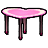 ハートテーブル小・桃の画像