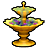 お花の浮いた噴水・金の画像