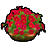 花の植木鉢・赤の画像