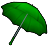 緑の傘の画像
