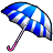 青と白の傘のアイコン画像