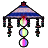 和傘の天井ランプのアイコン画像