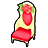 赤バラのイスのアイコン画像