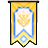 壁かけ紋章旗・黄のアイコン画像