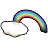 ふわふわ雲オブジェ・虹の画像