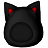 黒猫のフードのアイコン画像