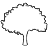 シルエット・樹木・白のアイコン画像