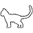 シルエット・猫・白のアイコン画像